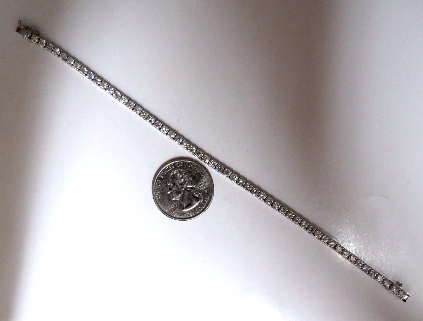 5.18ct Natural diamonds Tennis Bracelet 14kt G/Vs 7 inch 54 count