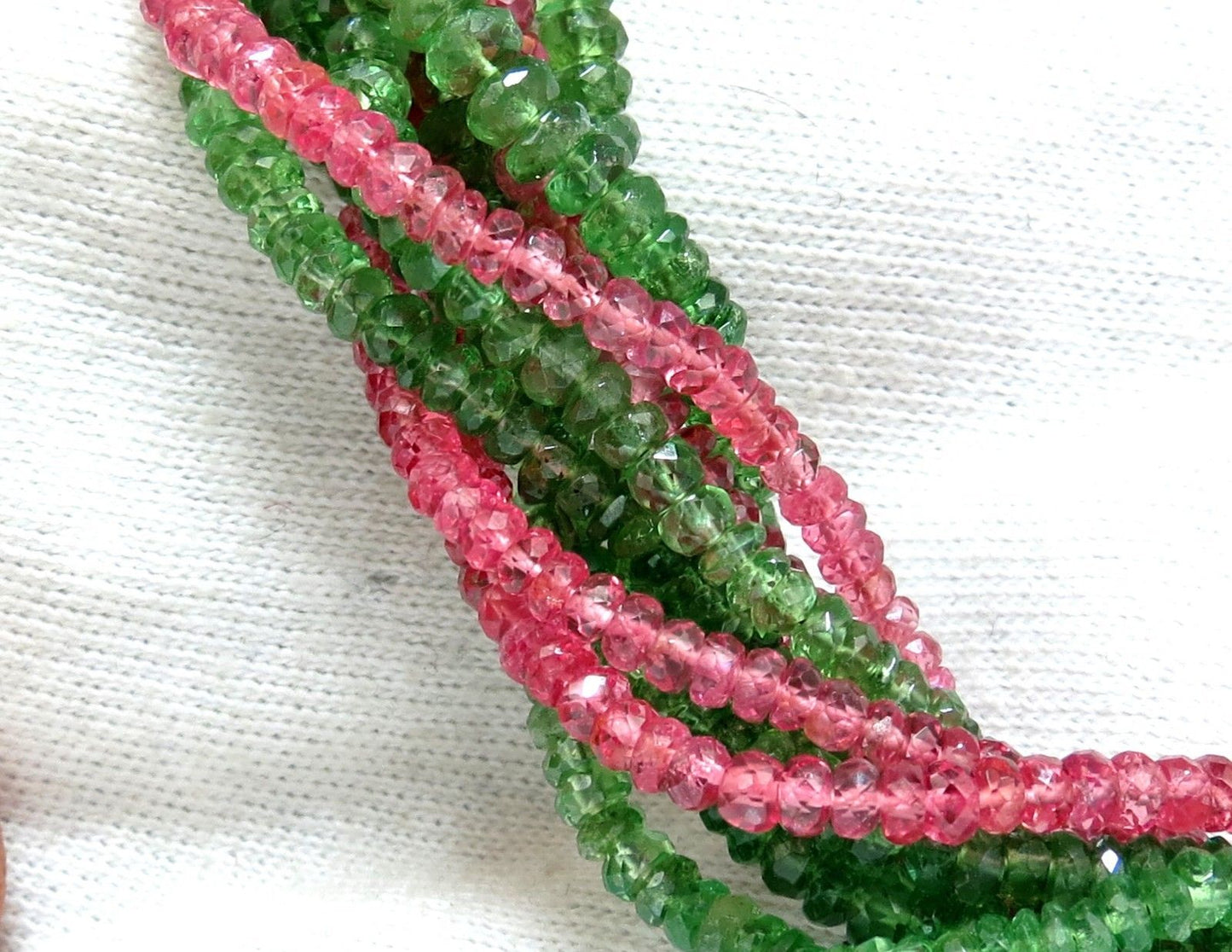 335ct Natural Pink Spinel & Tzavorite Diamonds Necklace 18kt