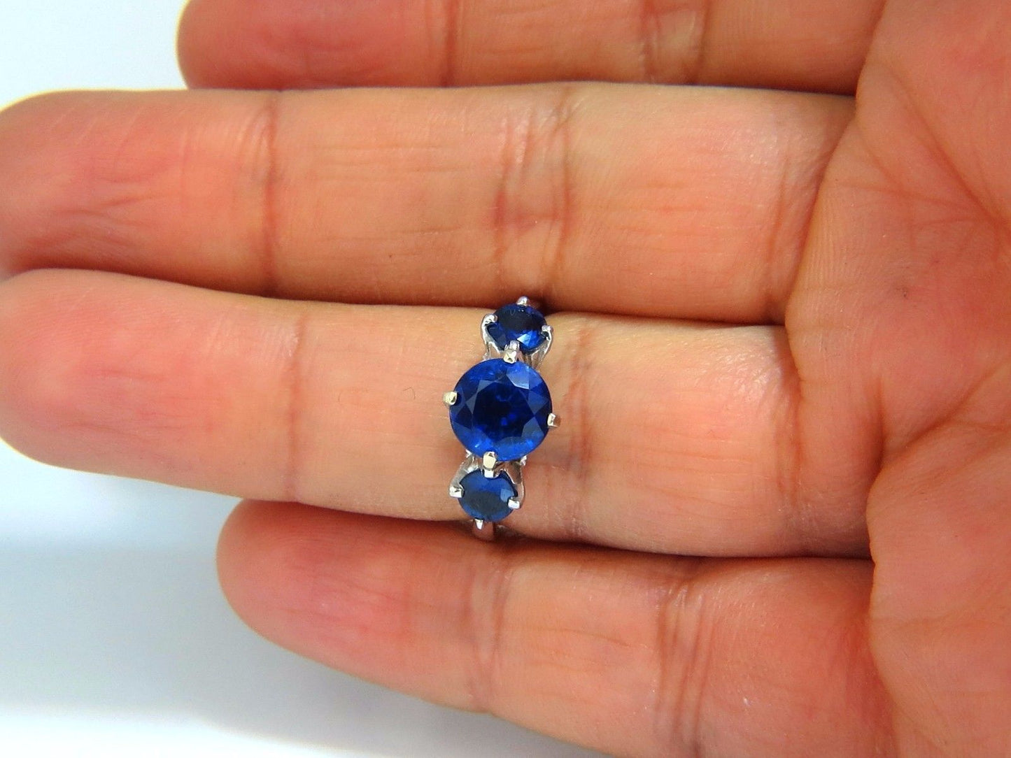 Natural Kyanite Sapphire diamonds ring 3.74ct. vivid blue 14kt