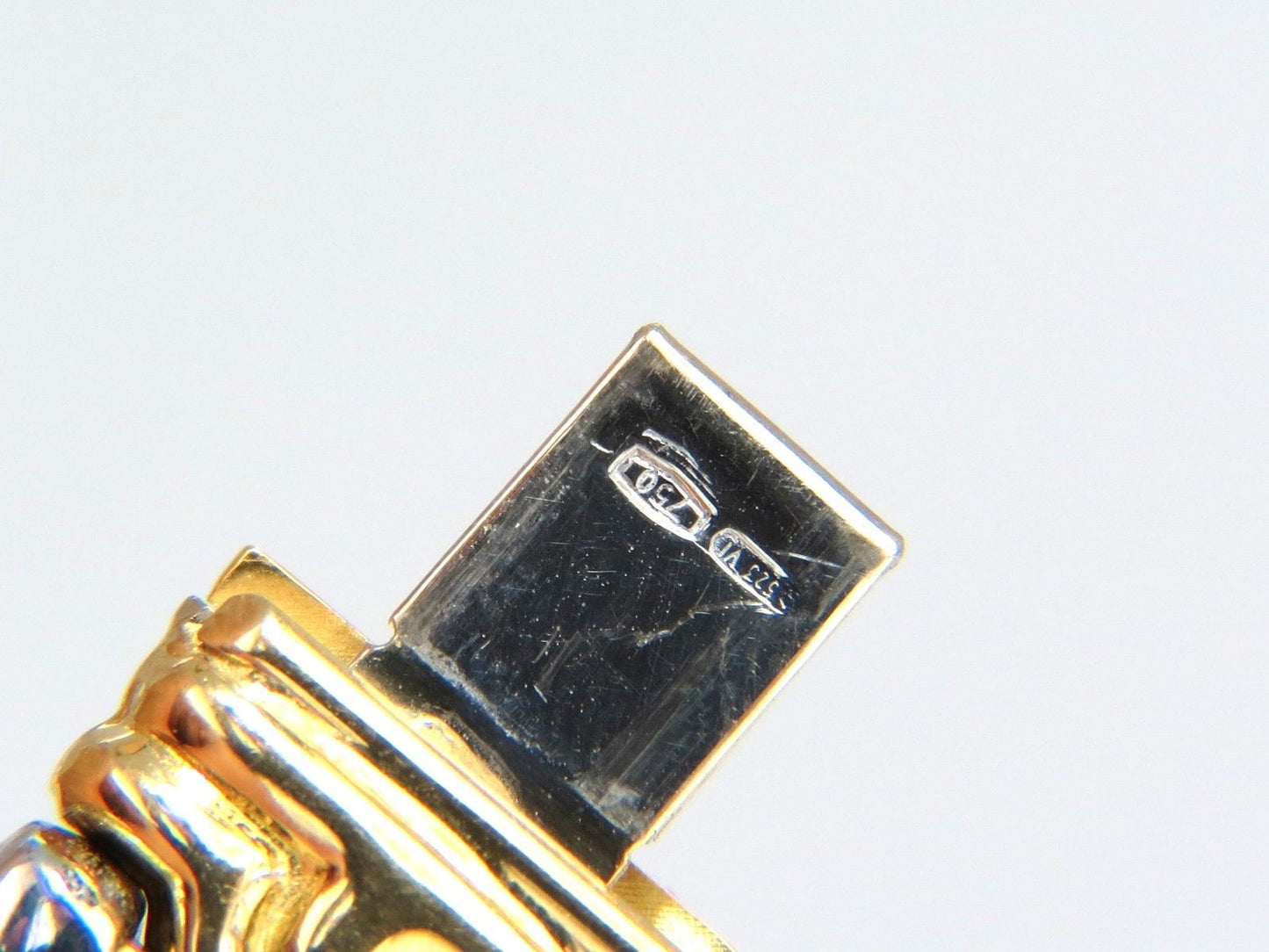 18kt Gold Byzantine Deco Link Necklace Two toned