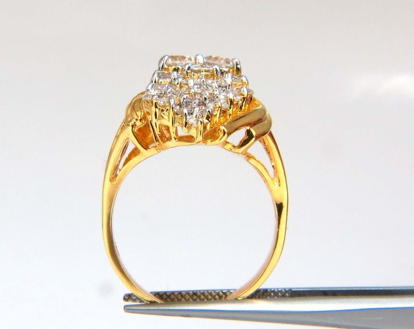 3.50ct Natural Diamonds Rounds Cocktail Prime Cluster ring 14kt