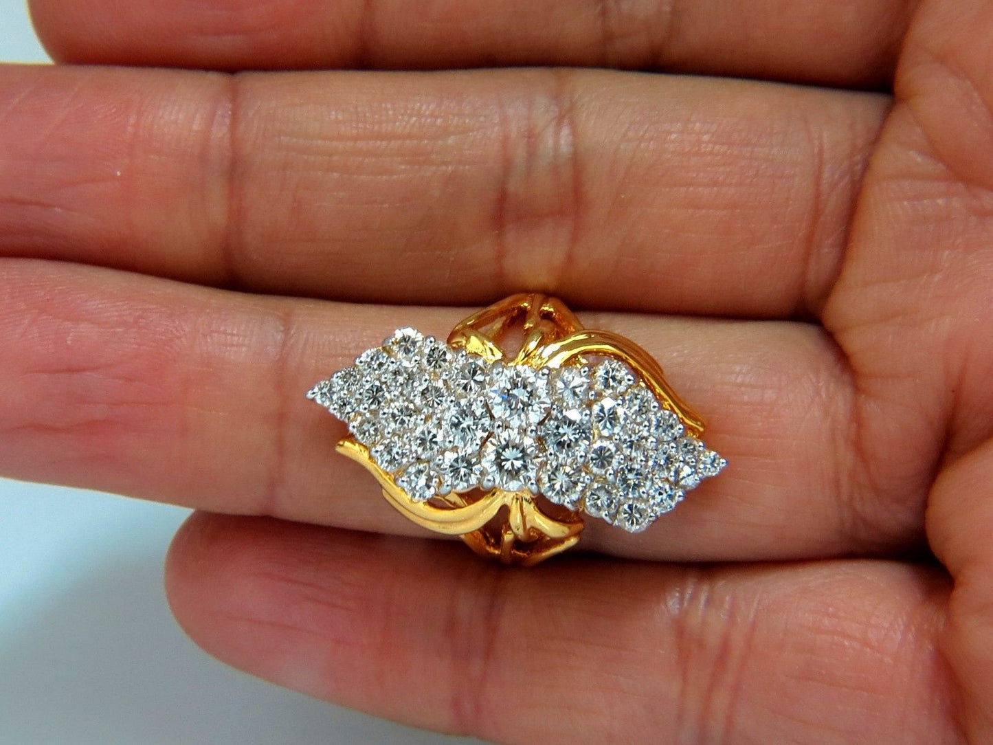 3.50ct Natural Diamonds Rounds Cocktail Prime Cluster ring 14kt