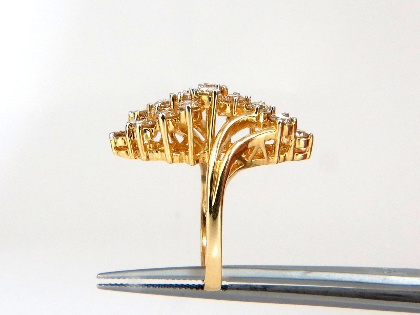 2.00ct Natural Lt Brown Diamonds Rounds Cocktail Prime Cluster ring 14kt