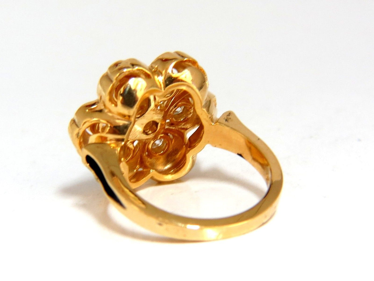 1.05ct Vintage Cluster diamonds ring 14kt Old Miner