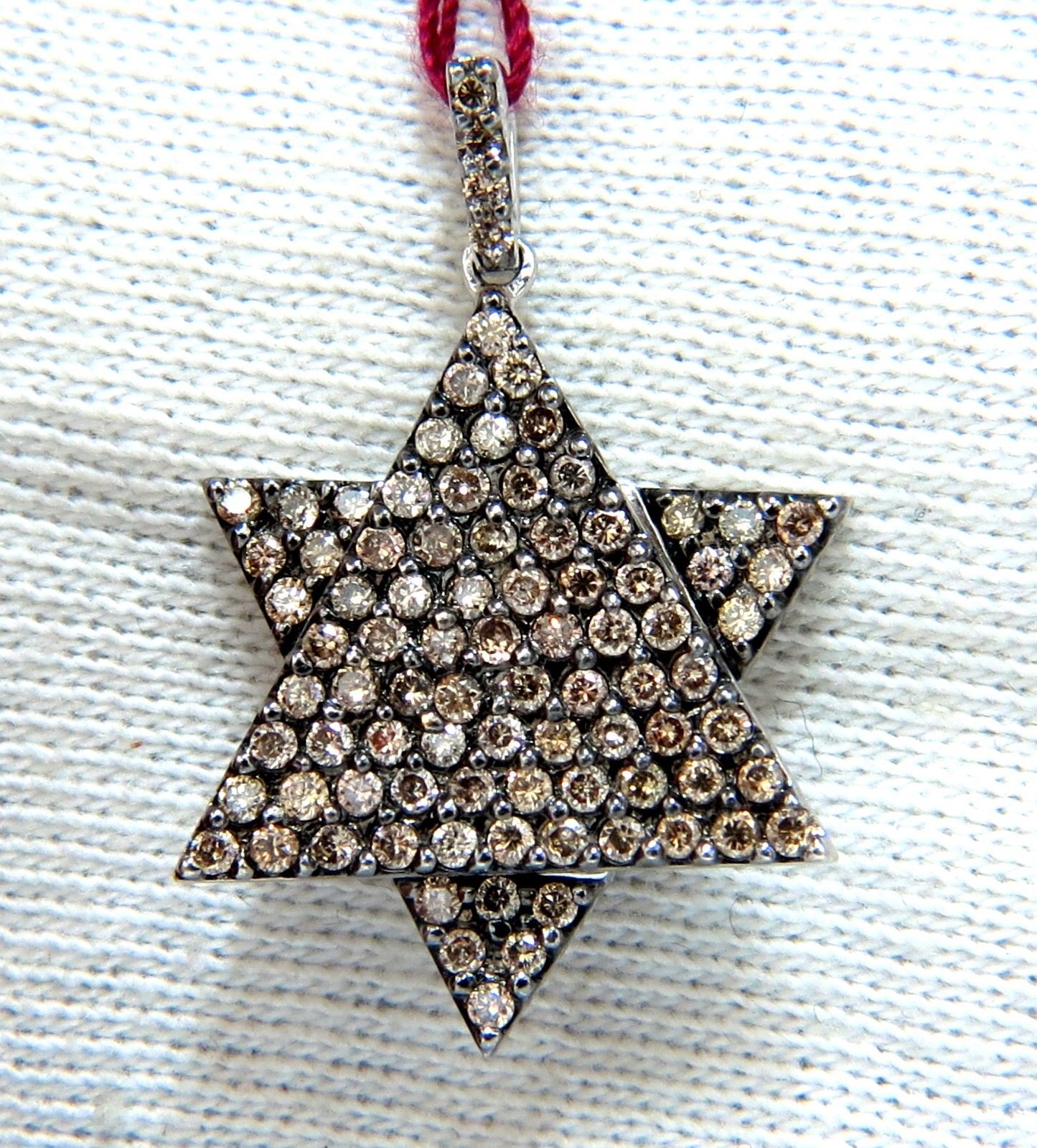 1.50ct natural fancy color diamonds convertible star / triangle pendant 14kt