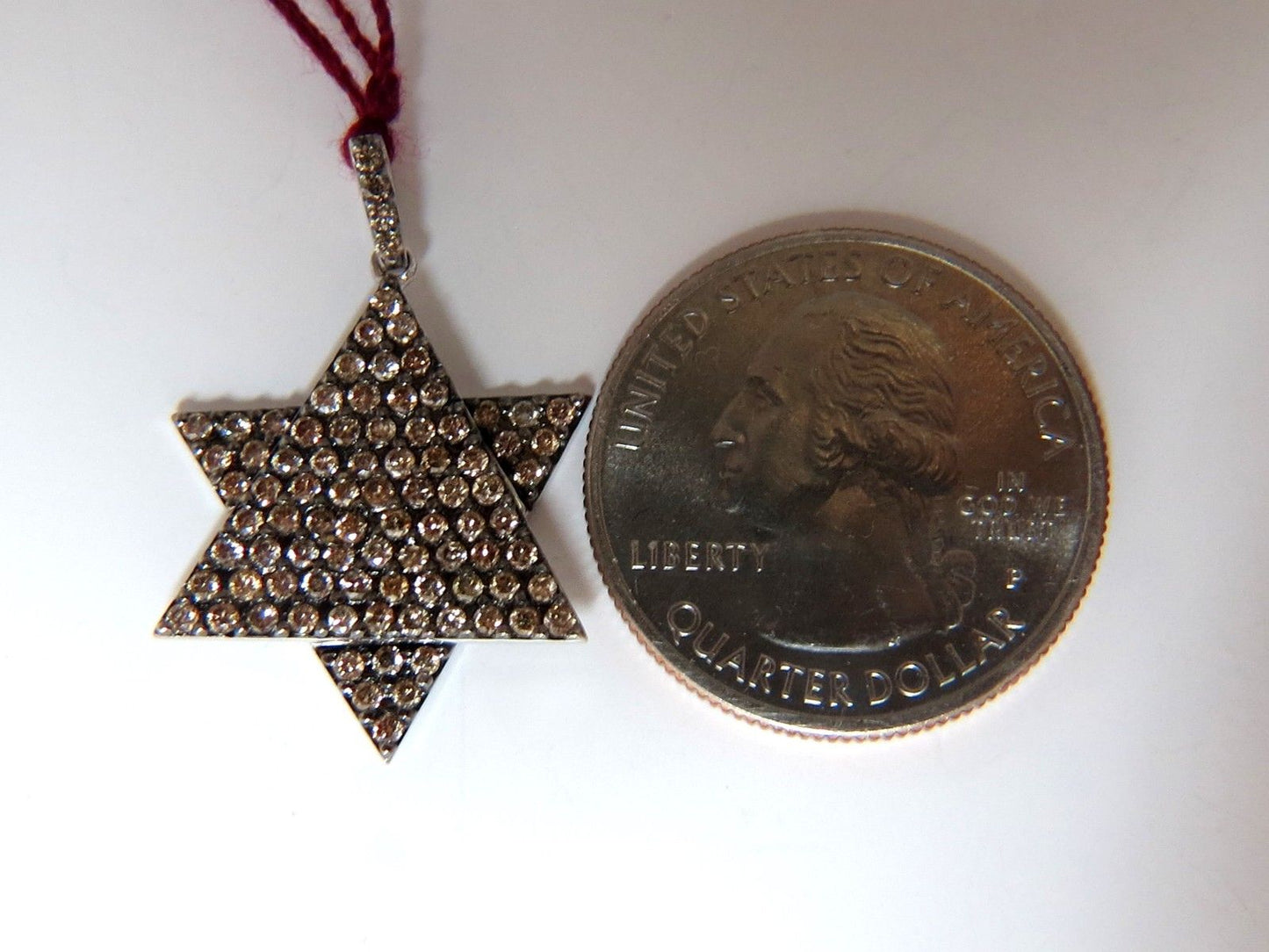1.50ct natural fancy color diamonds convertible star / triangle pendant 14kt