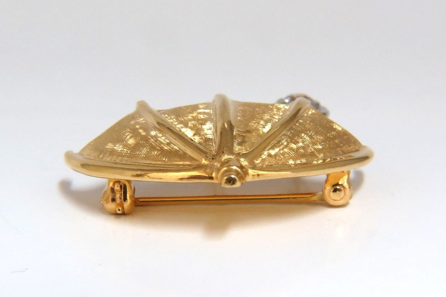 .50ct Diamond Umbrella brooch pin 14kt & Rain Drop