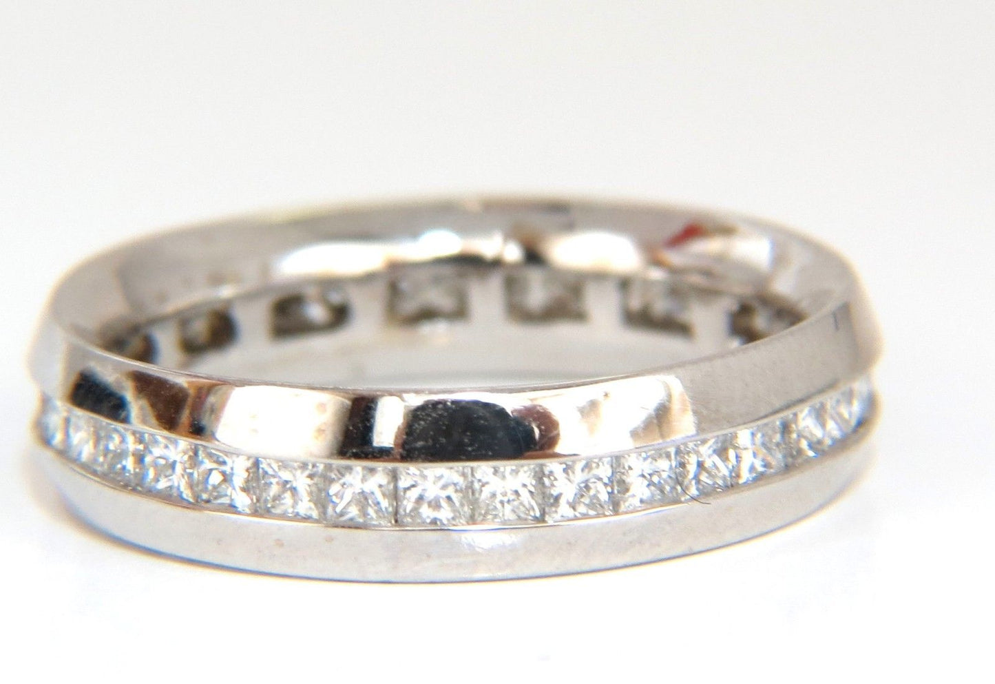 1.50ct Natural Princess cut diamonds eternity ring 14kt Comfort 5mm