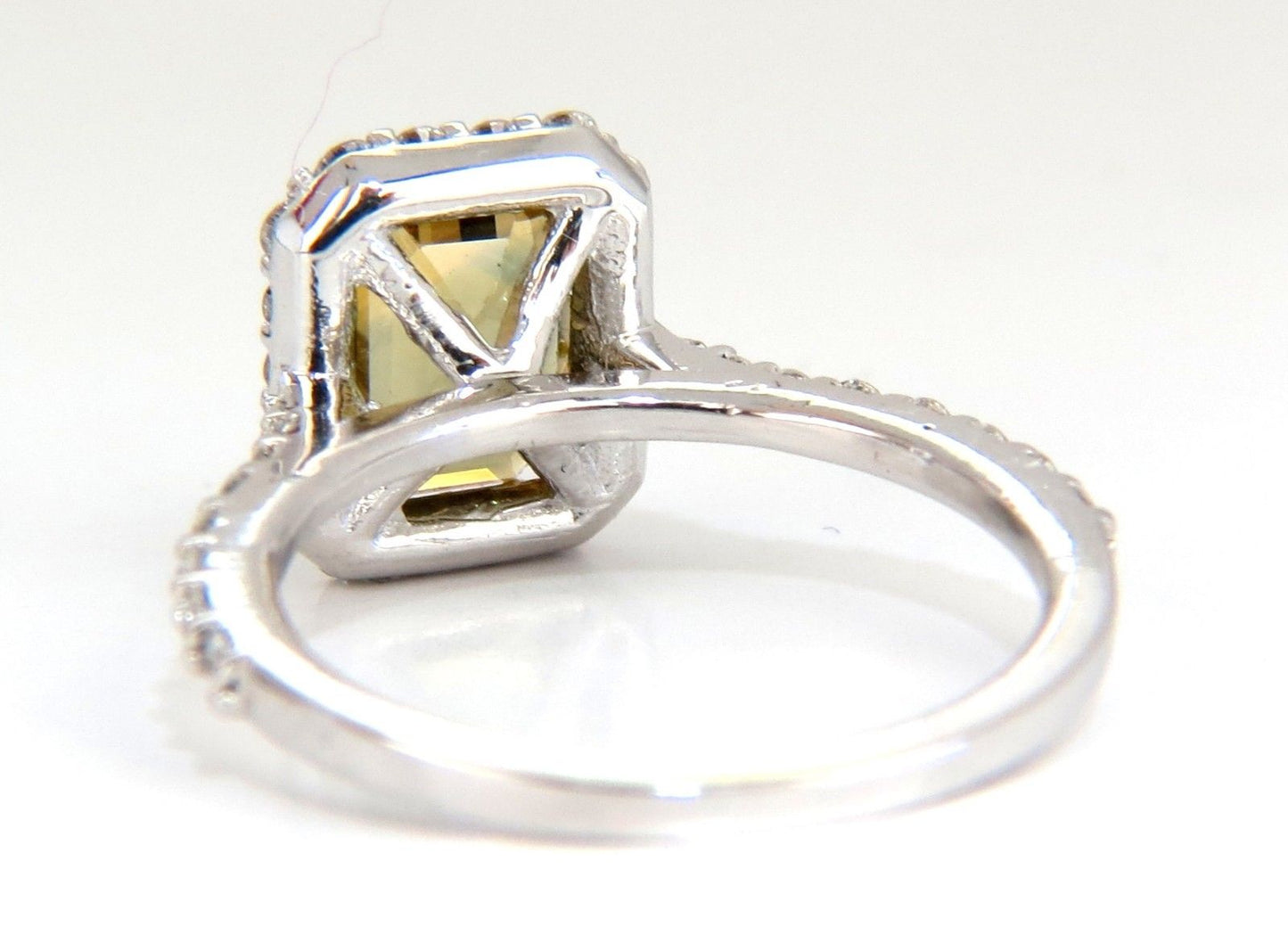 2.60ct natural vivid golden sapphire diamonds ring 14kt halo classic