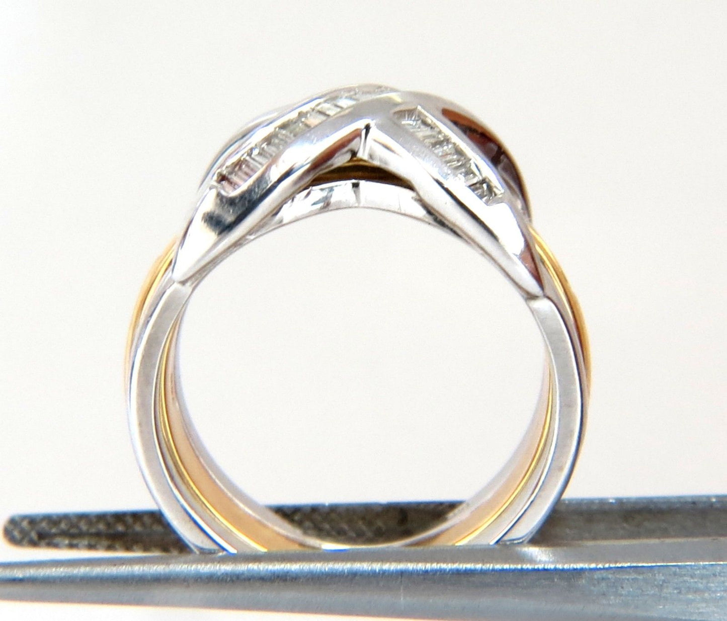 1.00ct Band & Insert Diamonds X Ring 14kt