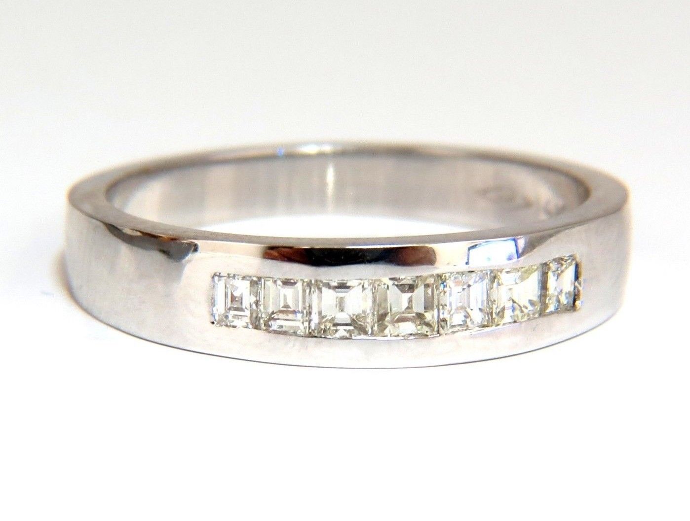 .60ct Natural Princess Diamond Band Ring 14kt channel row