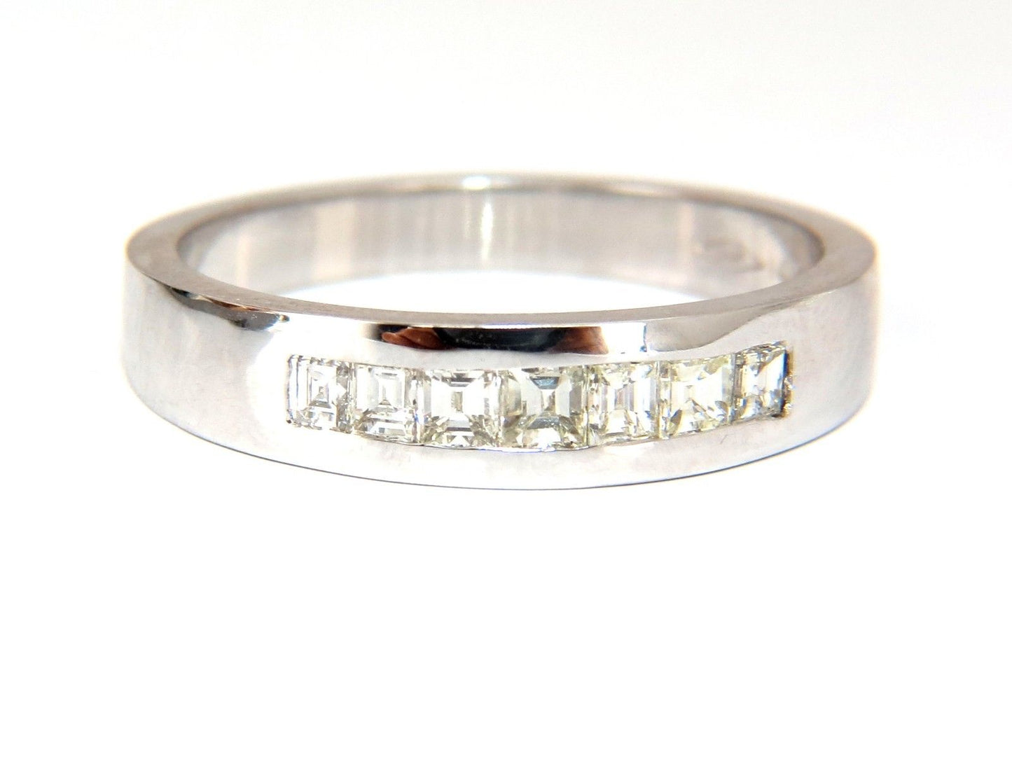 .60ct Natural Princess Diamond Band Ring 14kt channel row