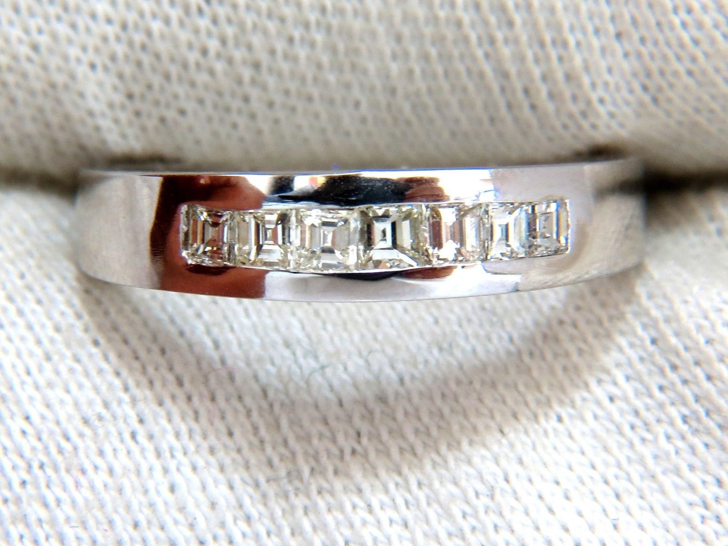 .60ct Natural Princess Diamond Band Ring 14kt channel row