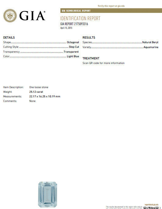 GIA Certified 28.26ct Natural Aquamarine diamonds ring Vivid 14kt