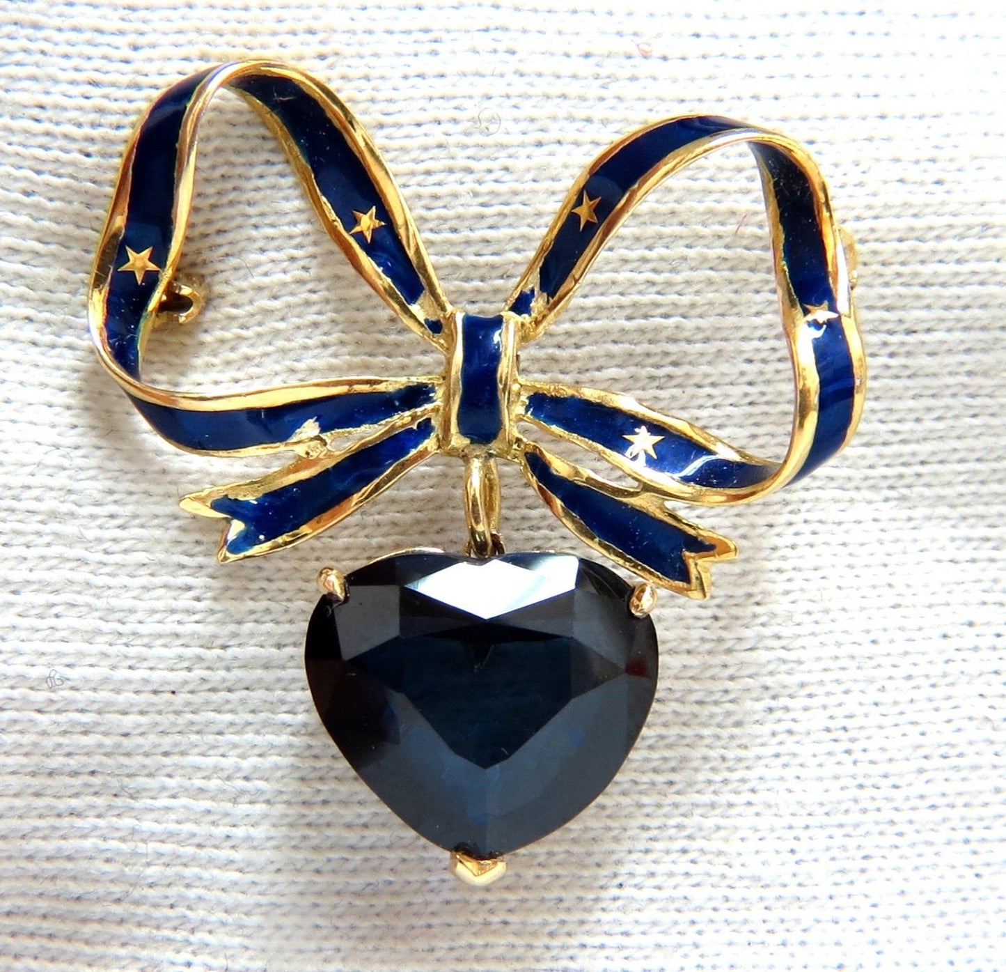 10ct Lab Sapphire Royal Blue Patriot Democrat Love Dangle Brooch