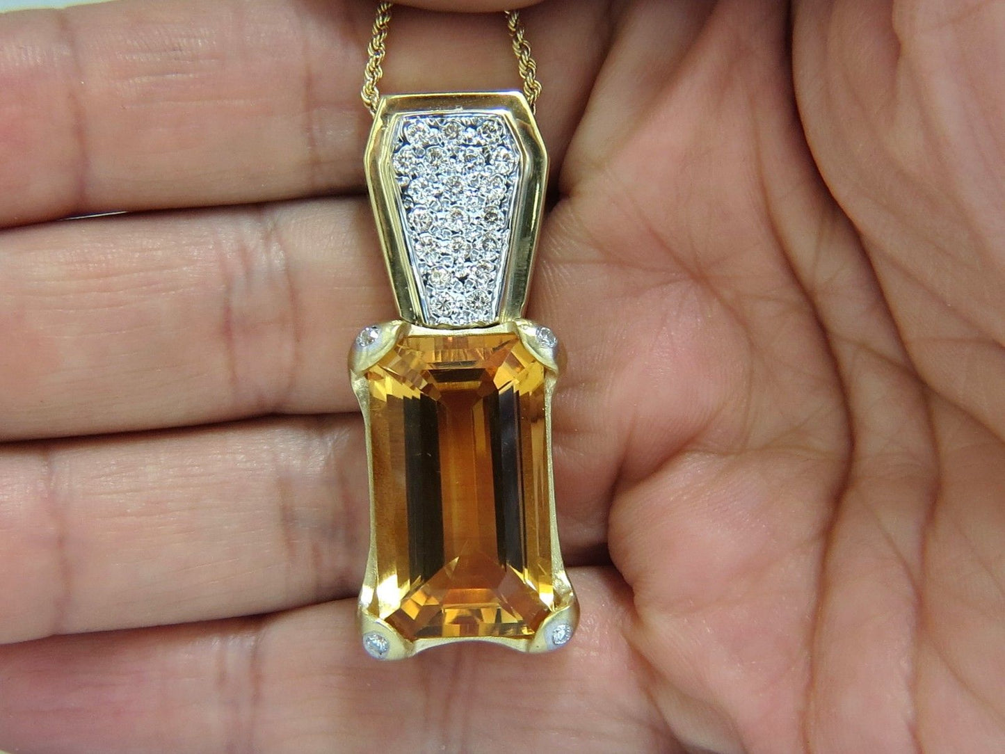 20.50ct natural citrine necklace 14kt