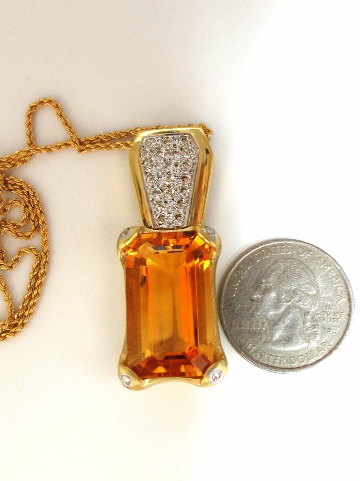 20.50ct natural citrine necklace 14kt