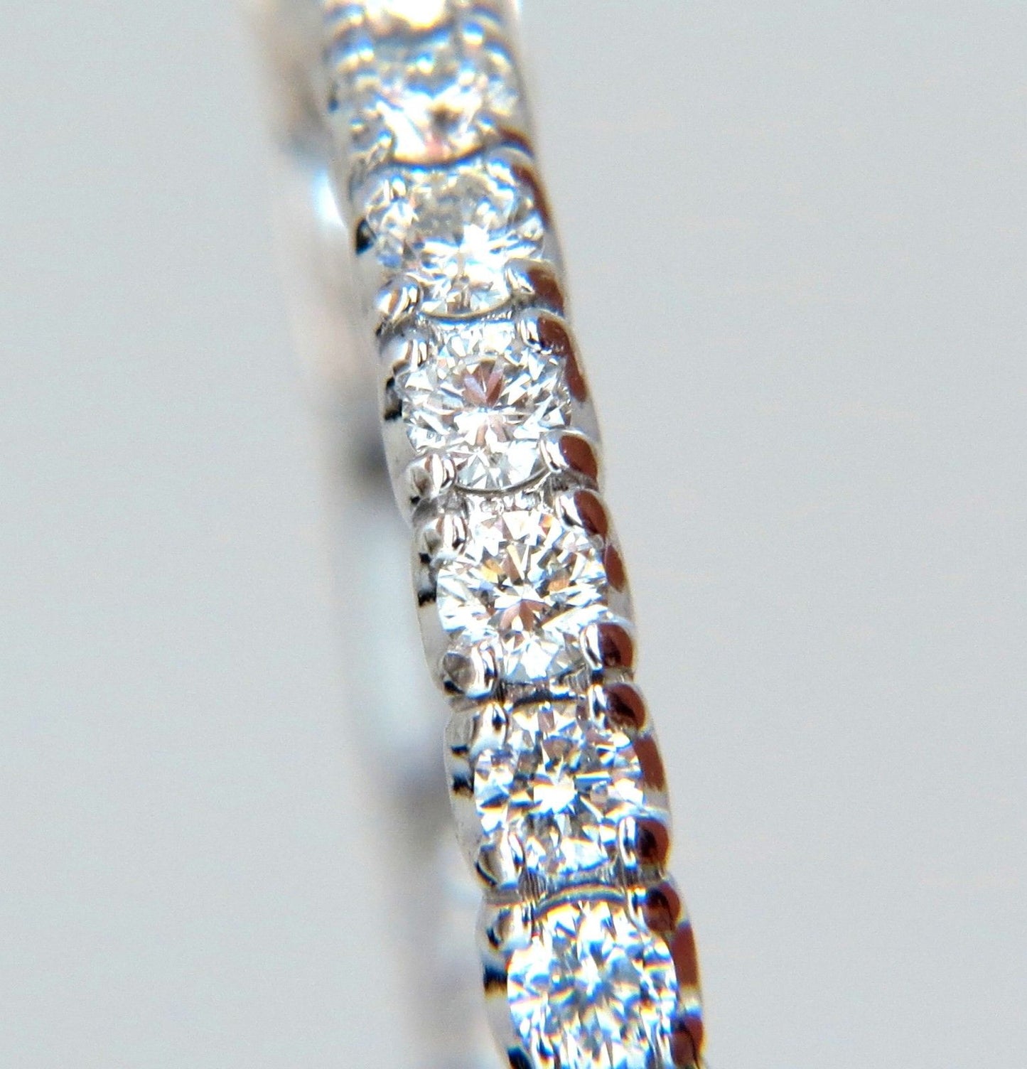 1.52ct. Natural Round Diamonds Hoop Earrings 14 Karat