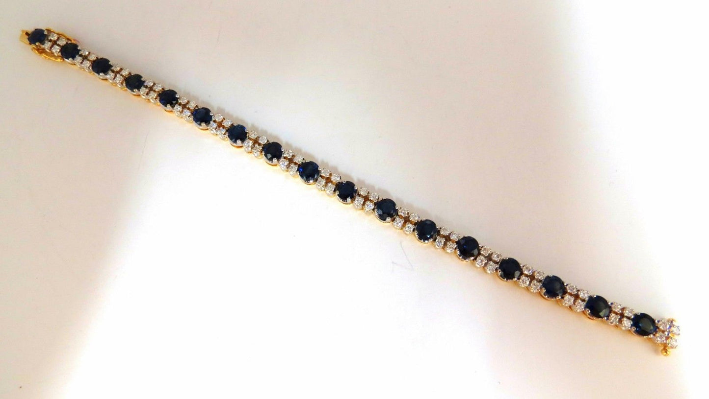 10Ct Natural Blue Sapphire 2.50ct Diamonds Bracelet 14kt