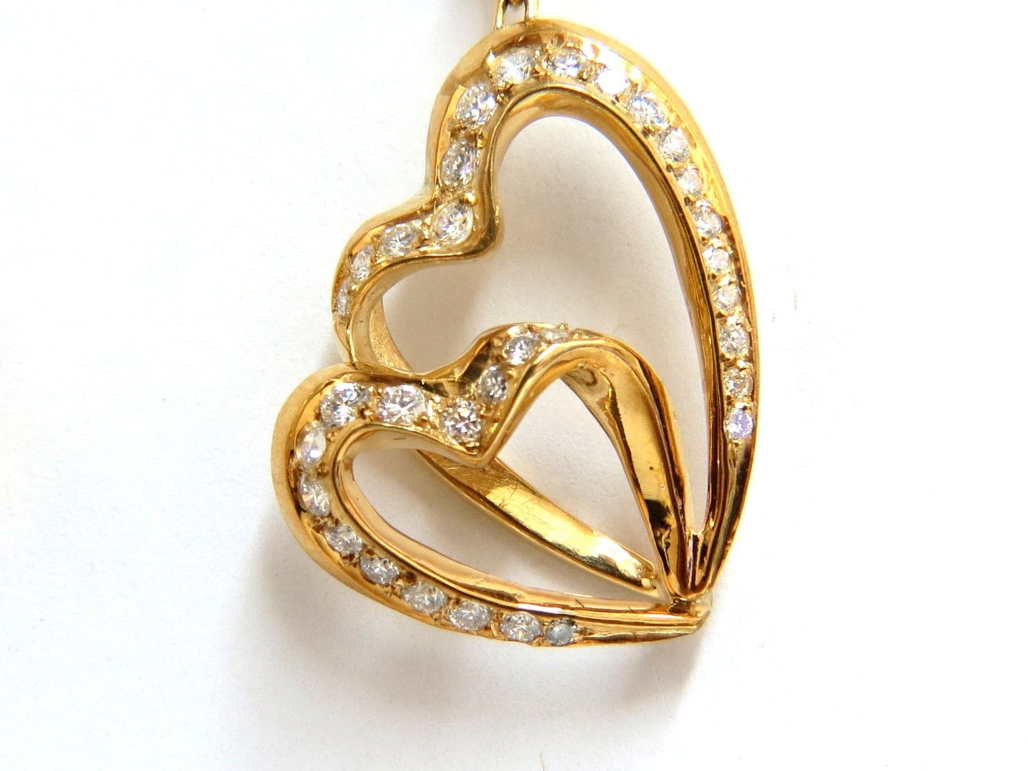 3.00ct Natural Diamonds Hearts on Hearts Dangle Earrings 18 karat