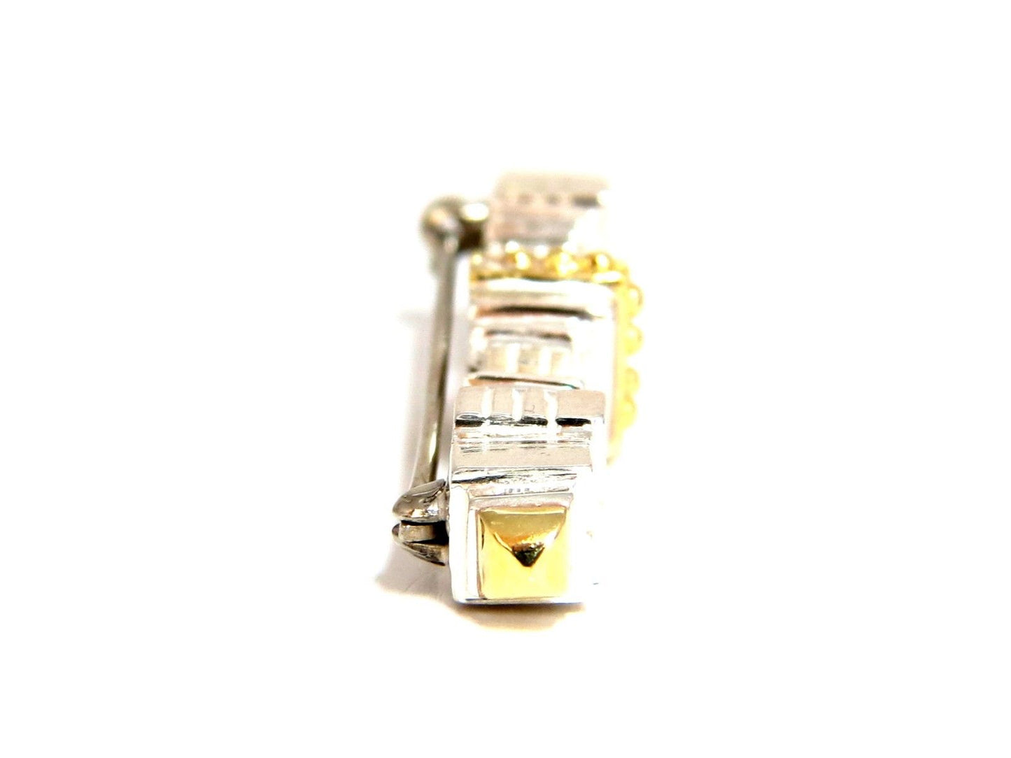Designer Esti Frederica Silver & 14 Krat Gold Mod Goth Pin