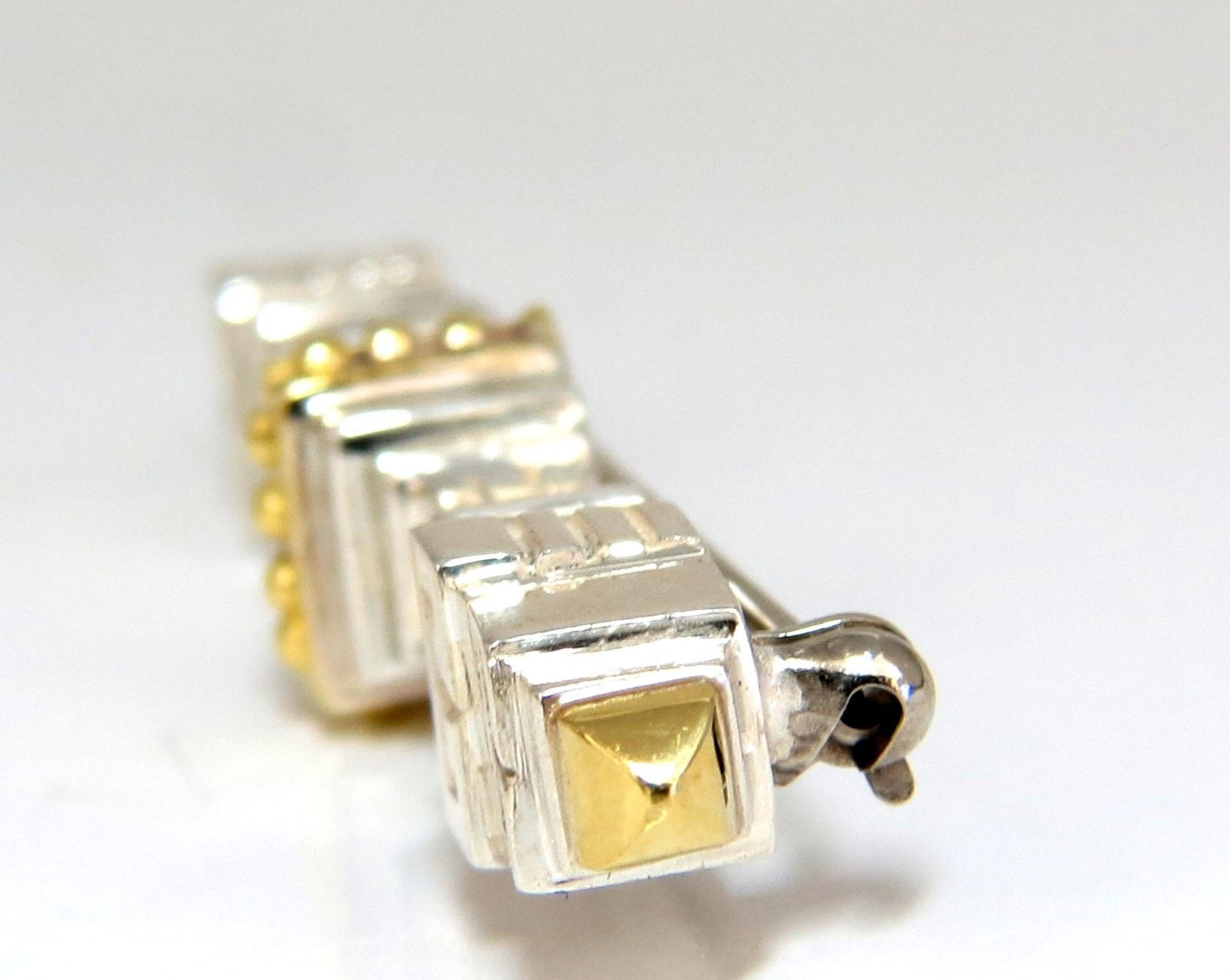 Designer Esti Frederica Silver & 14 Krat Gold Mod Goth Pin