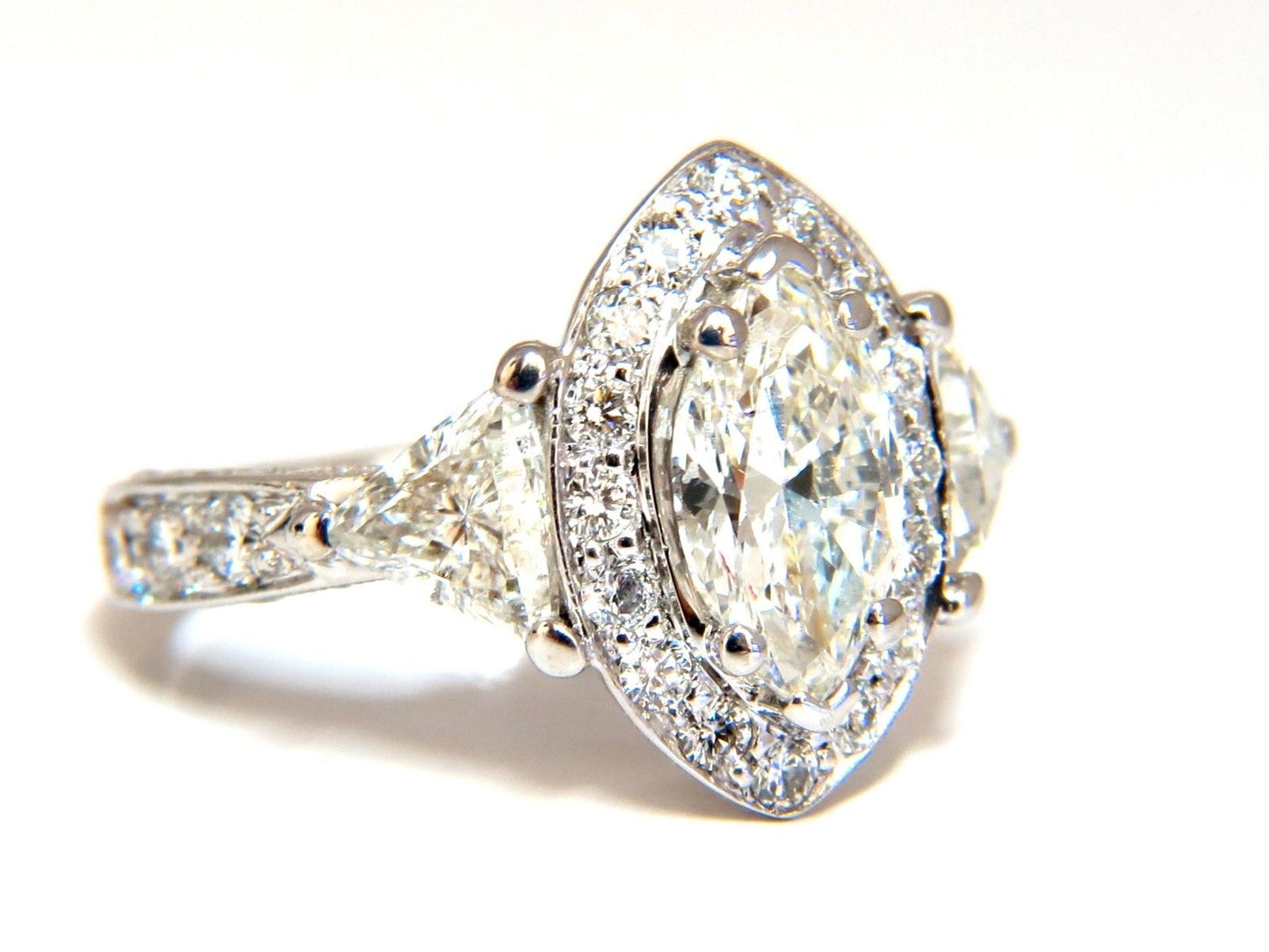2.51ct Marquise Halo Diamond Ring 14 Karat