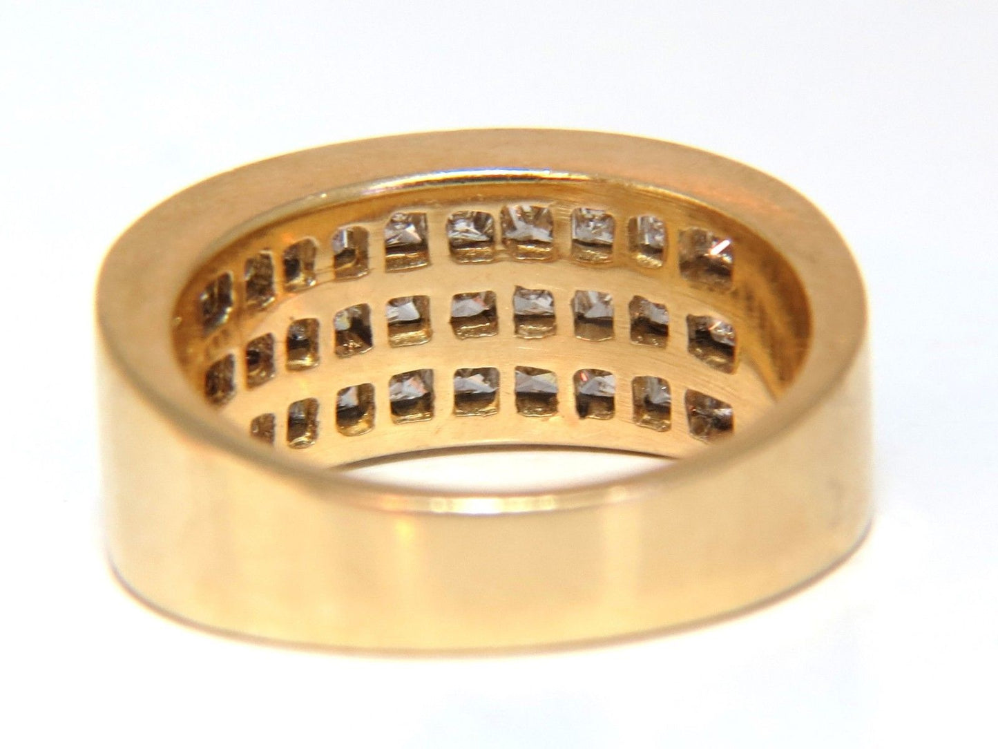 1.86ct natural princess cut diamonds triple channel band 14kt