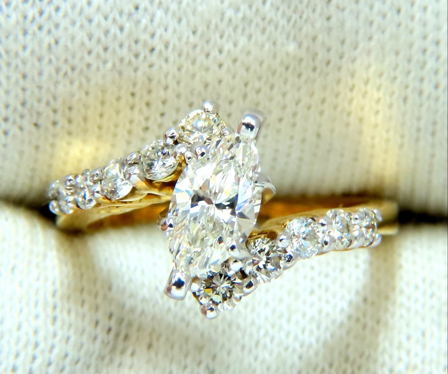 GIA Certified .77ct Marquise Shape diamond ring 14 Karat