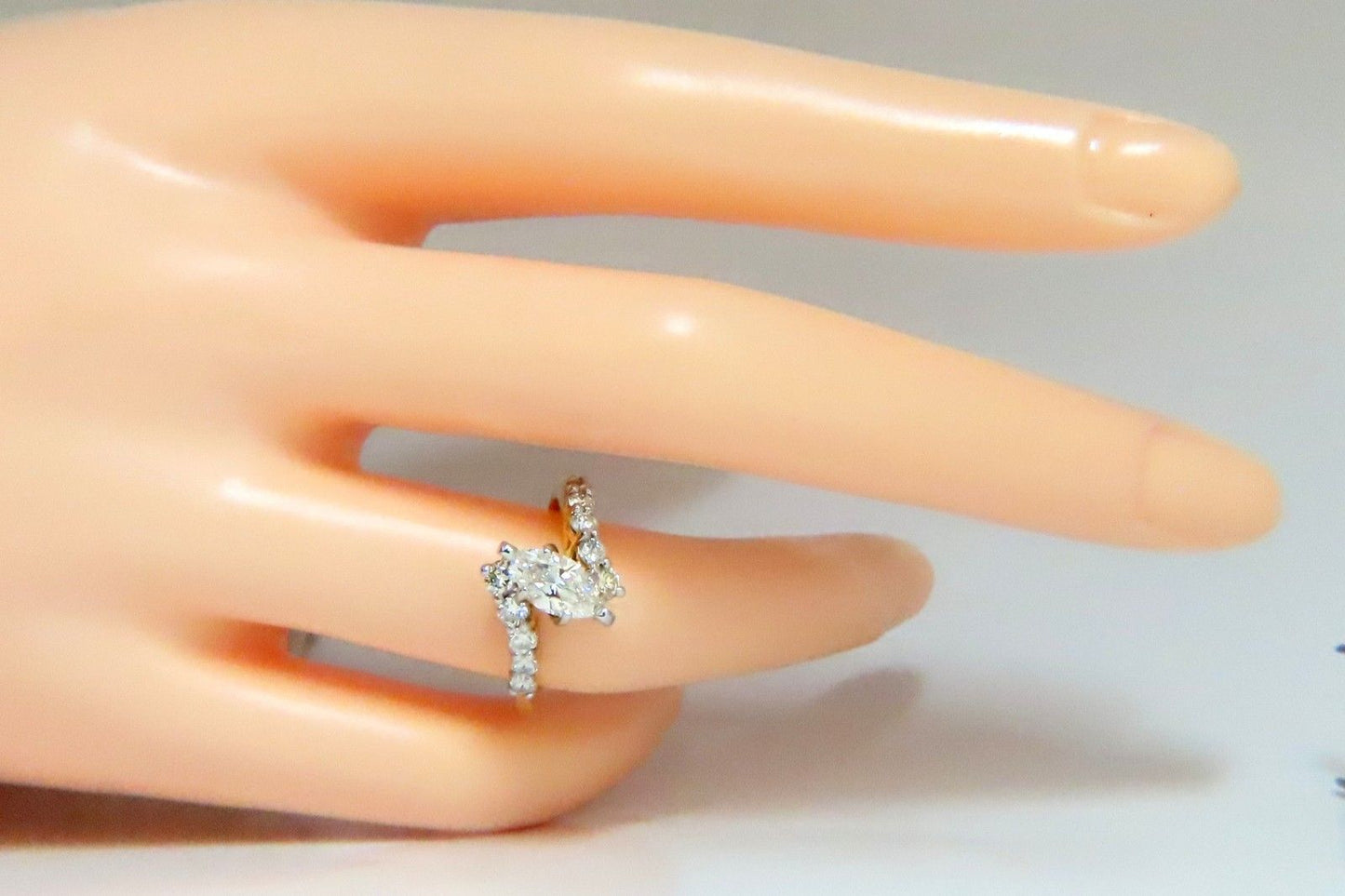 GIA Certified .77ct Marquise Shape diamond ring 14 Karat