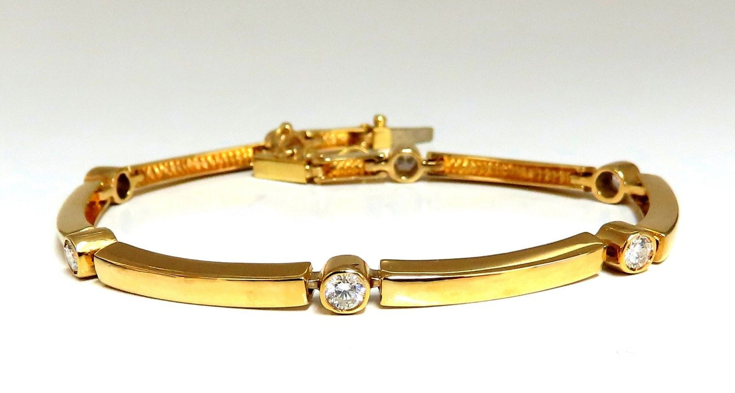 .80ct Natural Round Diamonds Arch Bar Link Bracelet 14 Karat