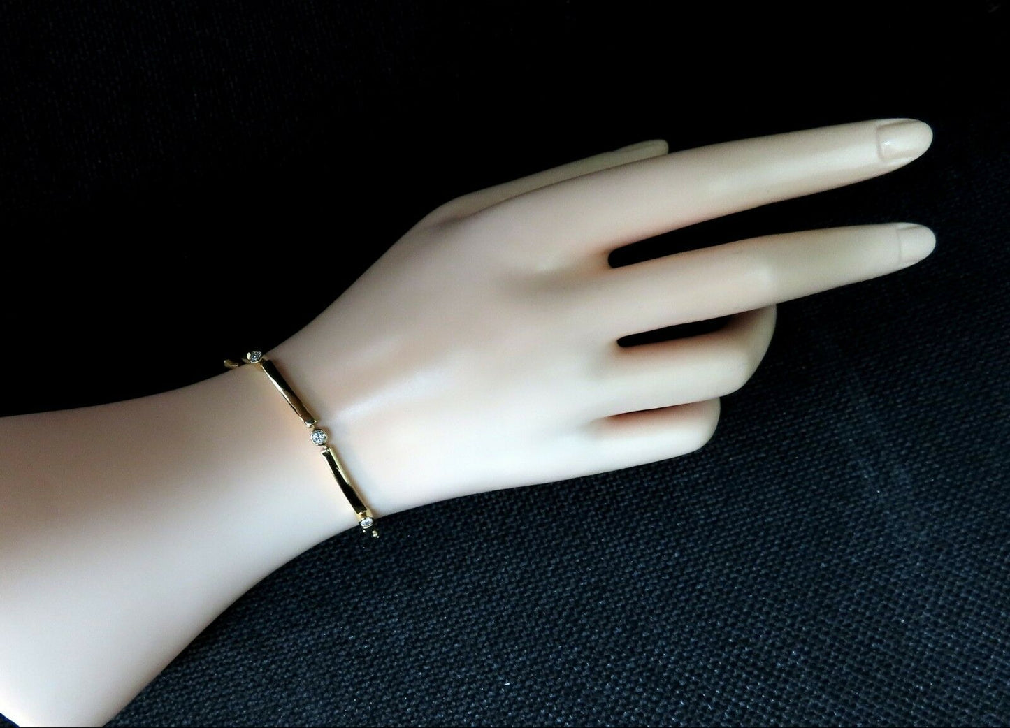 .80ct Natural Round Diamonds Arch Bar Link Bracelet 14 Karat