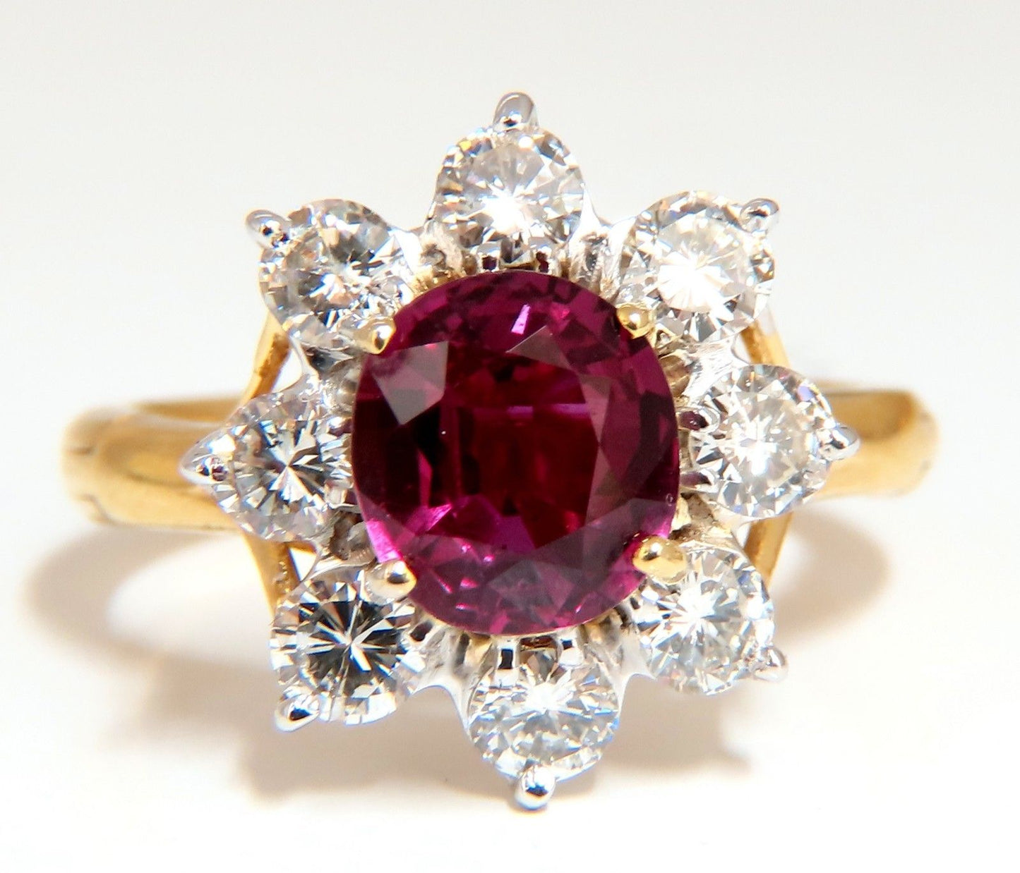 GIA Certified 3.20ct No Heat Natural Ruby Diamonds ring 14 Karat