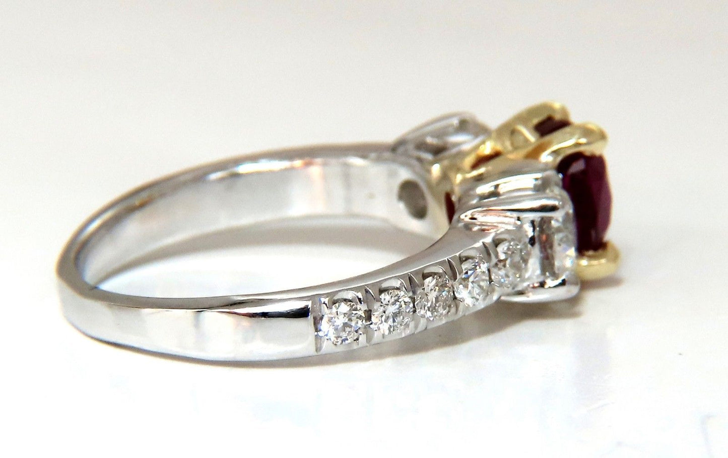 GIA Certified 3.20ct No Heat Natural Ruby Diamonds ring 14 Karat