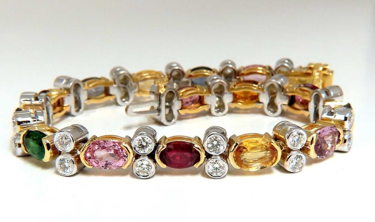 14.35ct Natural Spinel, Ruby, Sapphire, Green Garnet diamonds bracelet Gemline