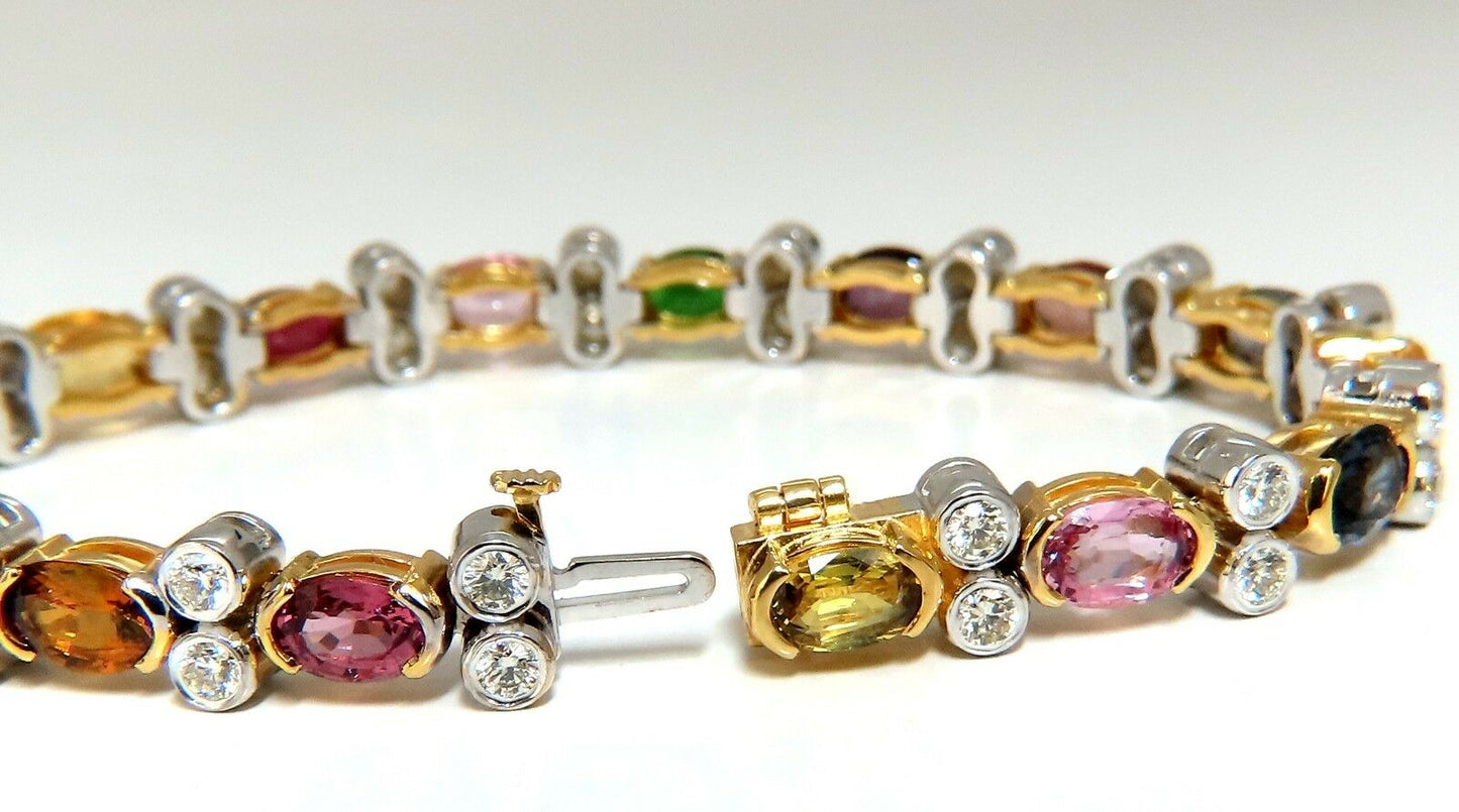 14.35ct Natural Spinel, Ruby, Sapphire, Green Garnet diamonds bracelet Gemline
