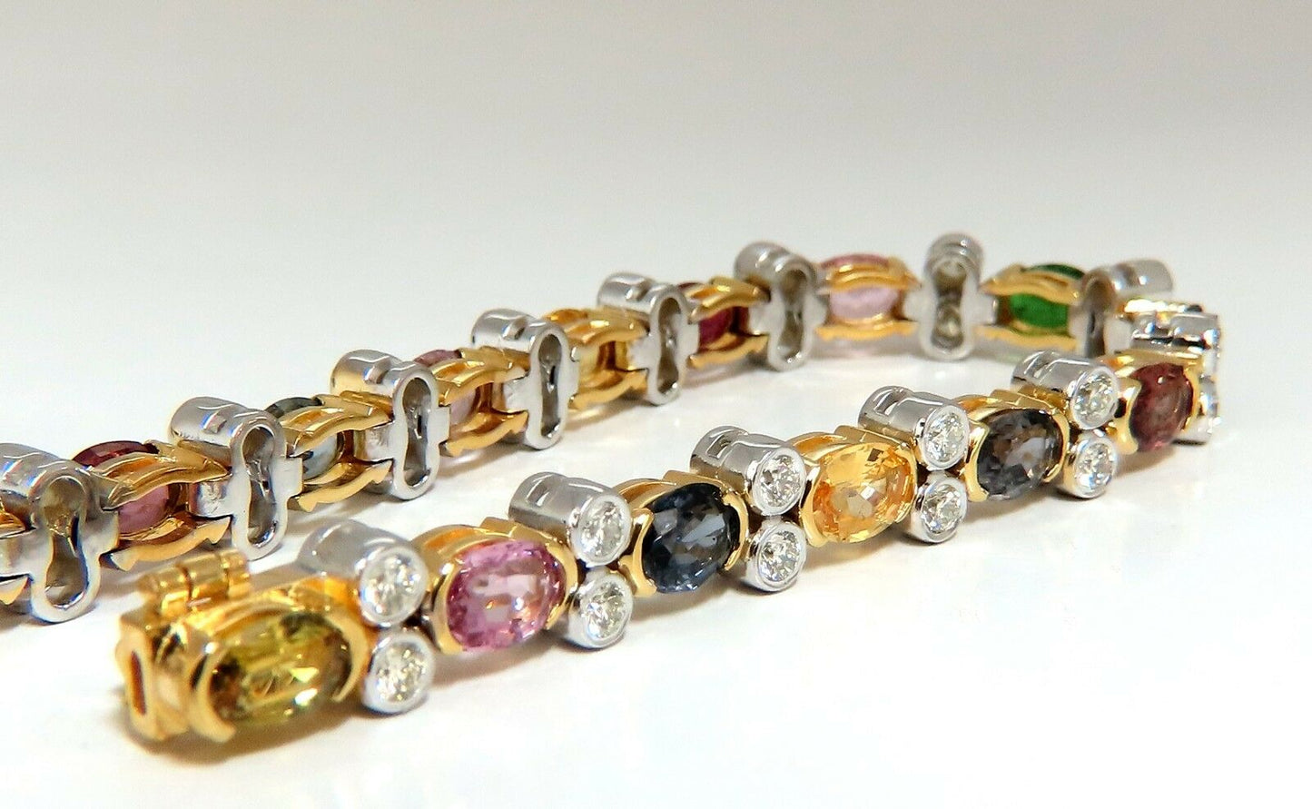 14.35ct Natural Spinel, Ruby, Sapphire, Green Garnet diamonds bracelet Gemline