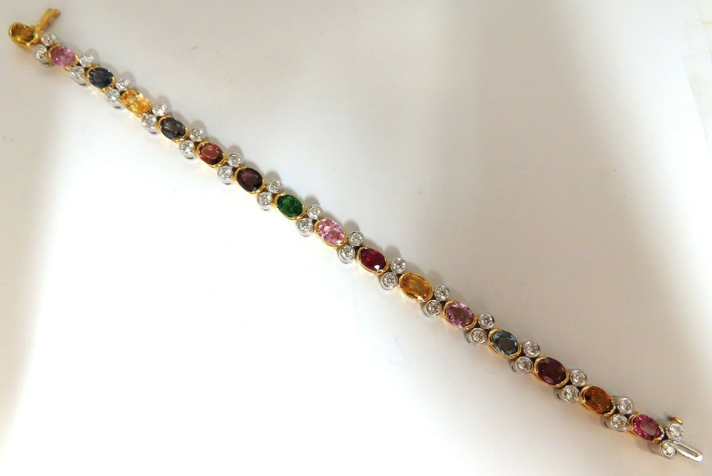 14.35ct Natural Spinel, Ruby, Sapphire, Green Garnet diamonds bracelet Gemline
