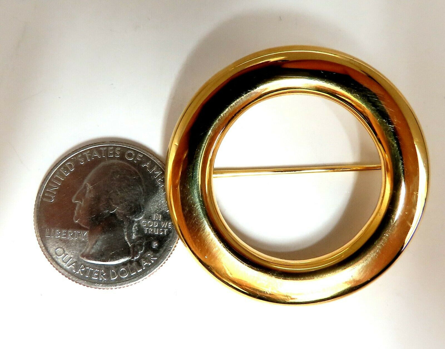 High Shine Circular Gold Pin 14 Karat