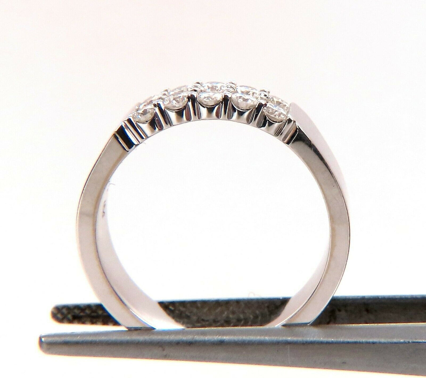 .60ct Natural Round Diamonds Double Row Common Prong Band 14 Karat