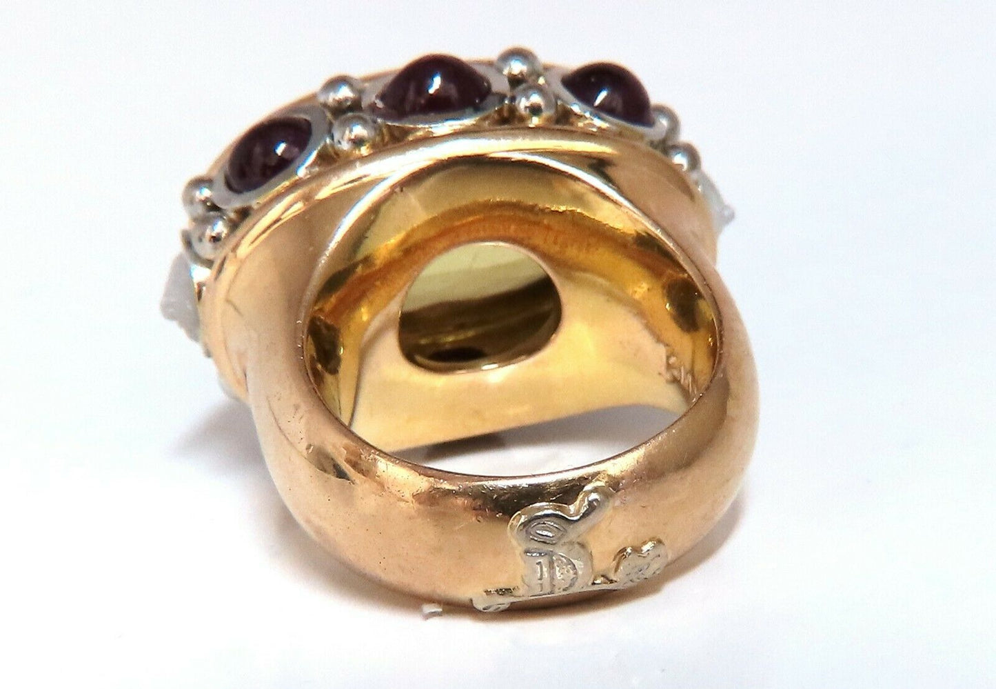 25ct Natural Lemon Quartz Vintage Ring 19 Karat Vintage Middle East 52 Gram