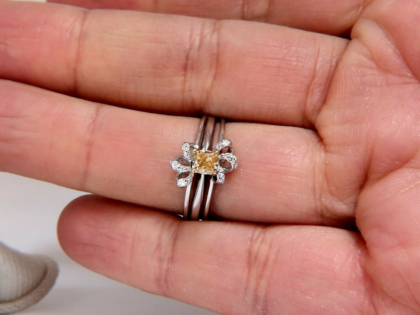 .58ct Natural Fancy Yellow Diamond ring 14 Karat