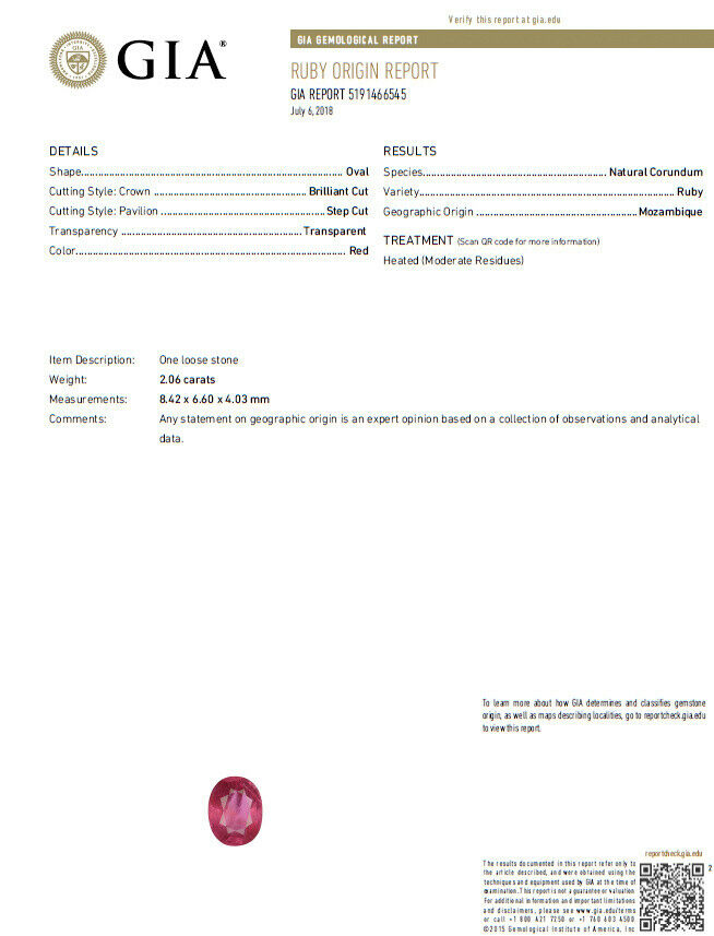 GIA Certified 3.06ct red ruby diamonds ring 14 Karat