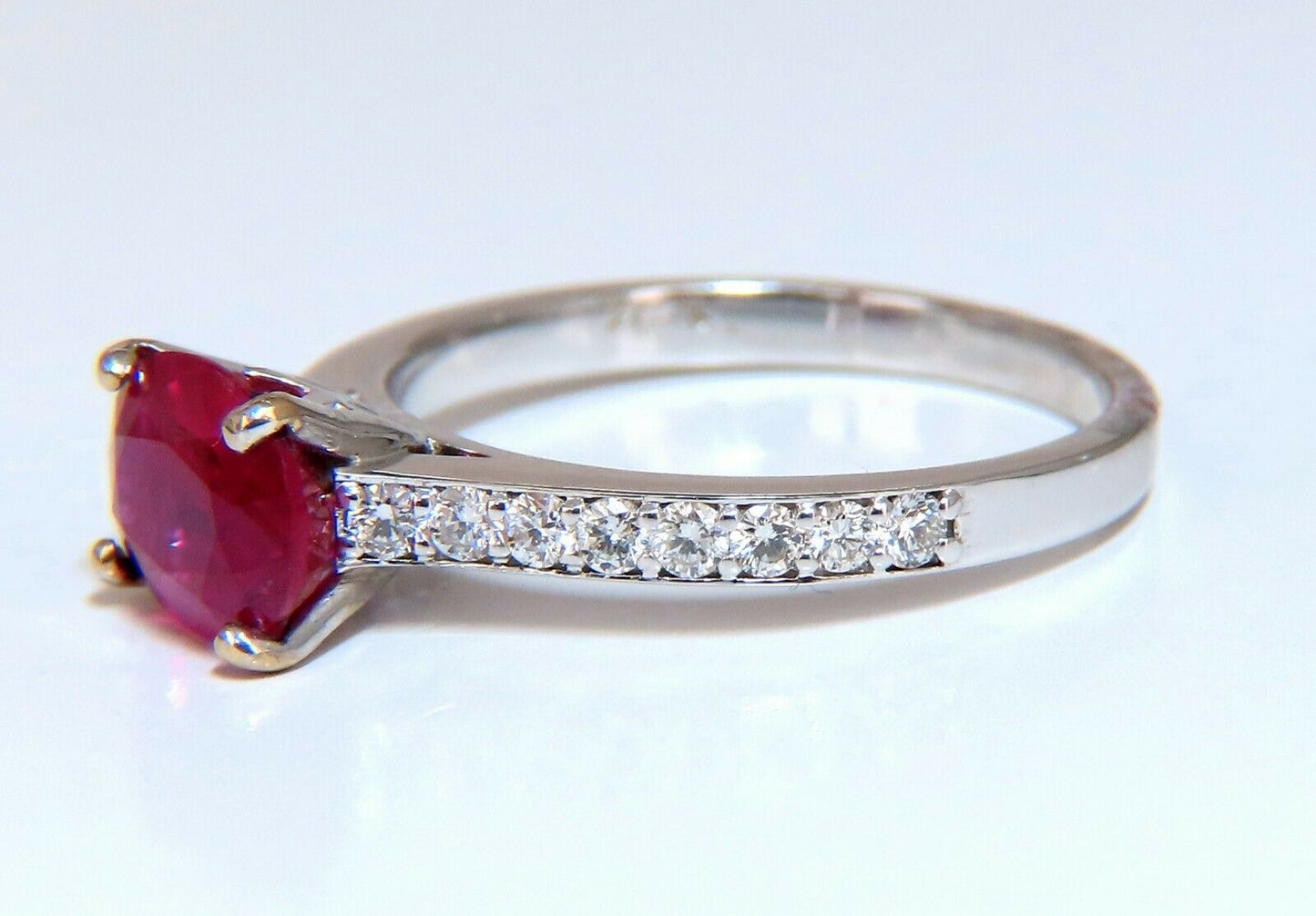 GIA Certified 3.06ct red ruby diamonds ring 14 Karat