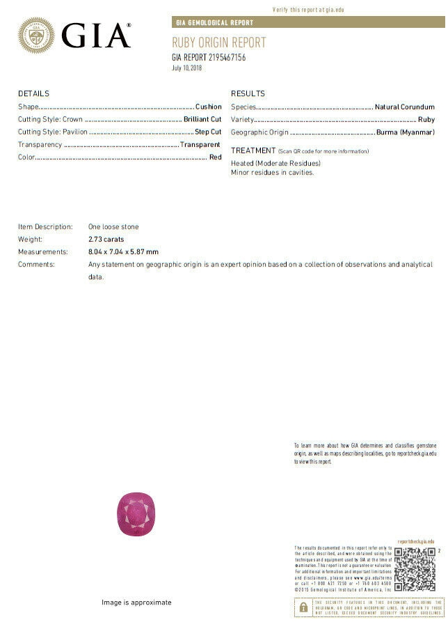 GIA Certified 4.08ct Burma Red Ruby Diamonds Ring 18 Karat