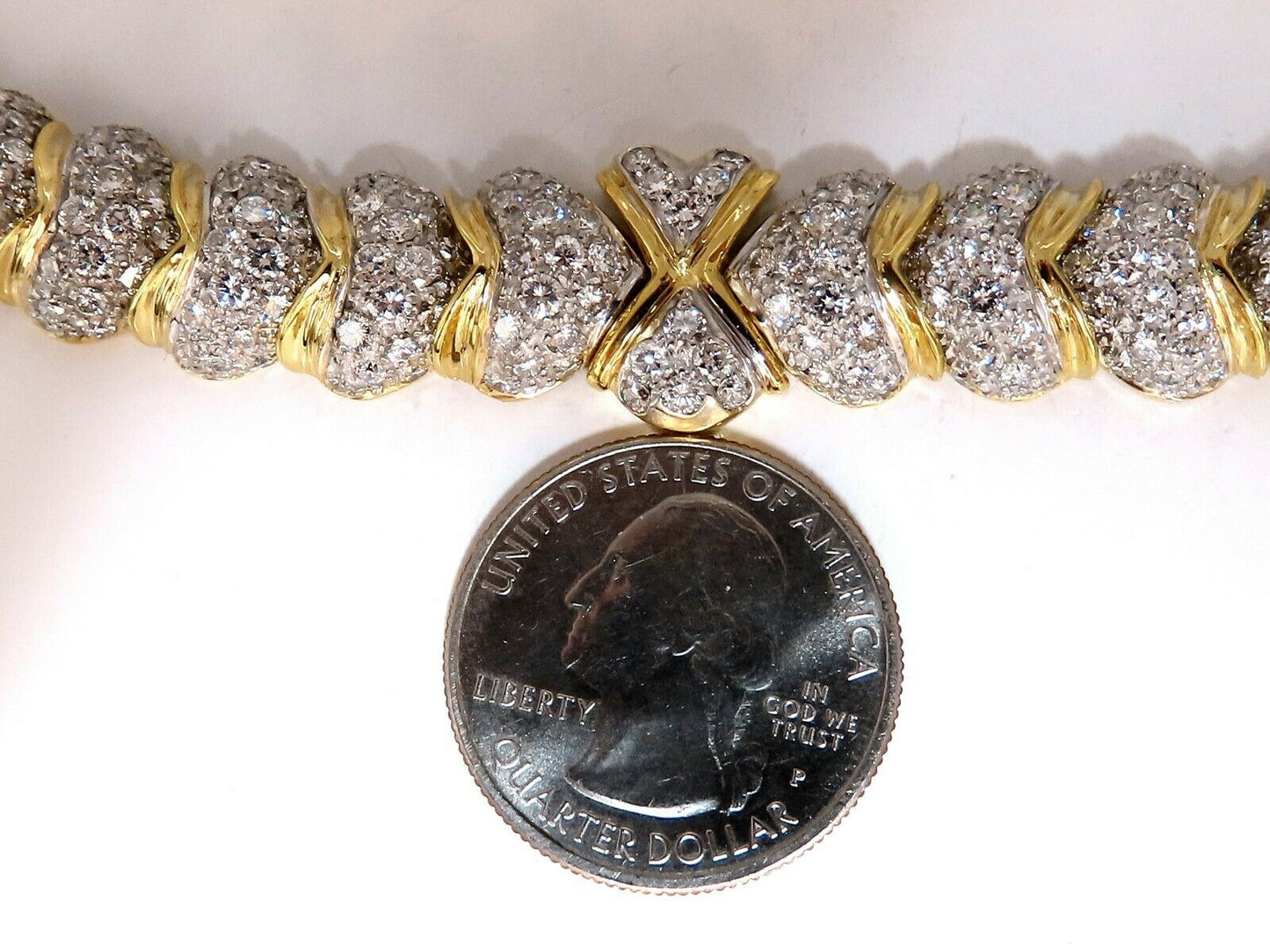 7.00ct Natural Round Diamonds Hinged Scaling Pattern Necklace Statement 18 Karat