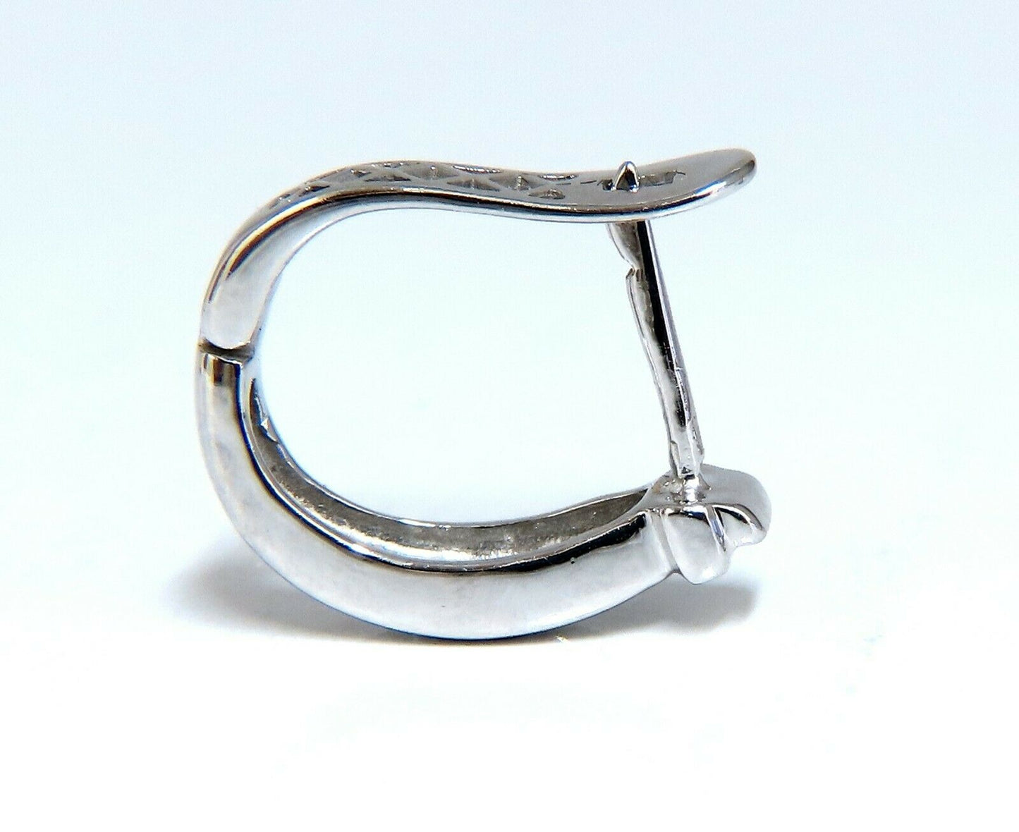 .25ct natural princess diamonds hoop earrings button 14 karat