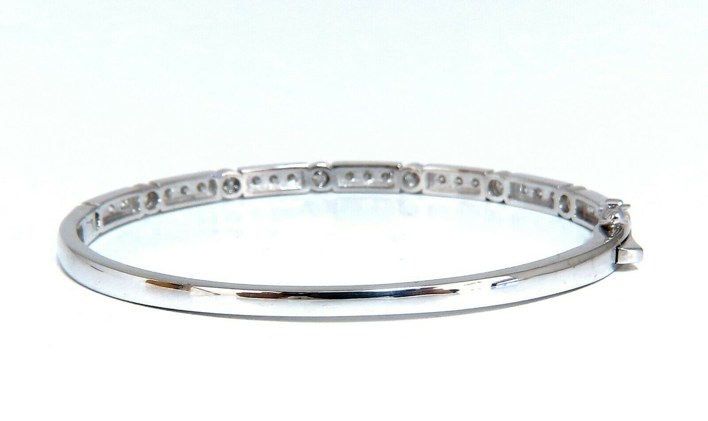 1.60ct Natural Diamonds Bangle Bracelet Edwardian Deco 14 Karat