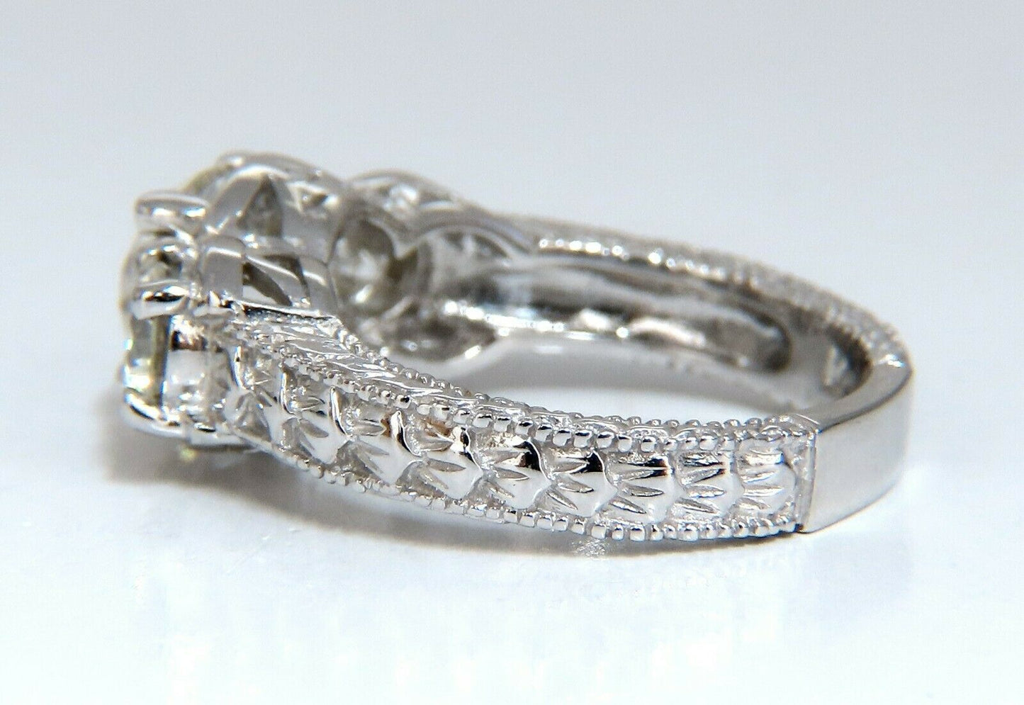 1.70ct Natural Round Diamond Engagement ring Classic Three 14 Karat