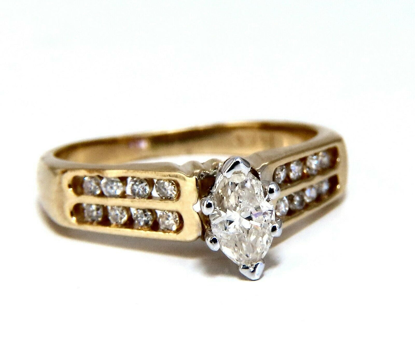 .50ct Marquise Natural Diamonds Cathedral Ring 14 Karat